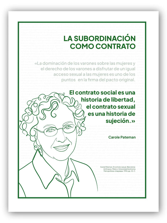 Carole Pateman — La subordinación como contrato · Cita